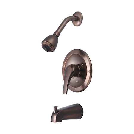 Single Handle Tub/Shower Trim Set, Wallmount, Oil Rubbed Bronze, Handle Style: Lever